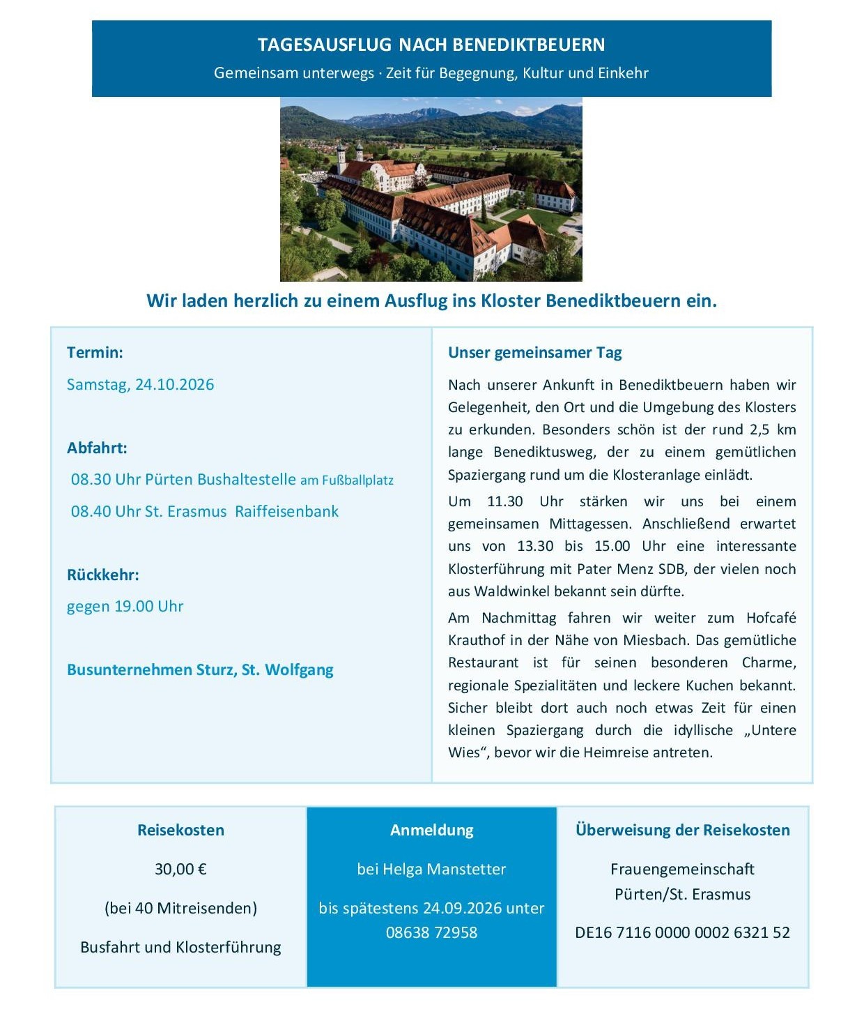 2026 Benediktbeuern 24.10. Tagesausflug