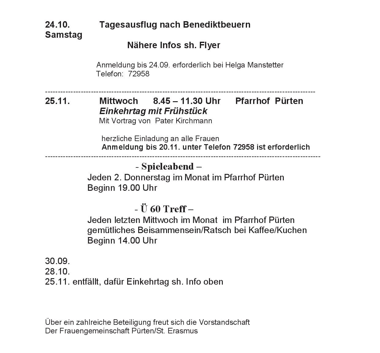 Termine 2026 2.Halbjahr 2
