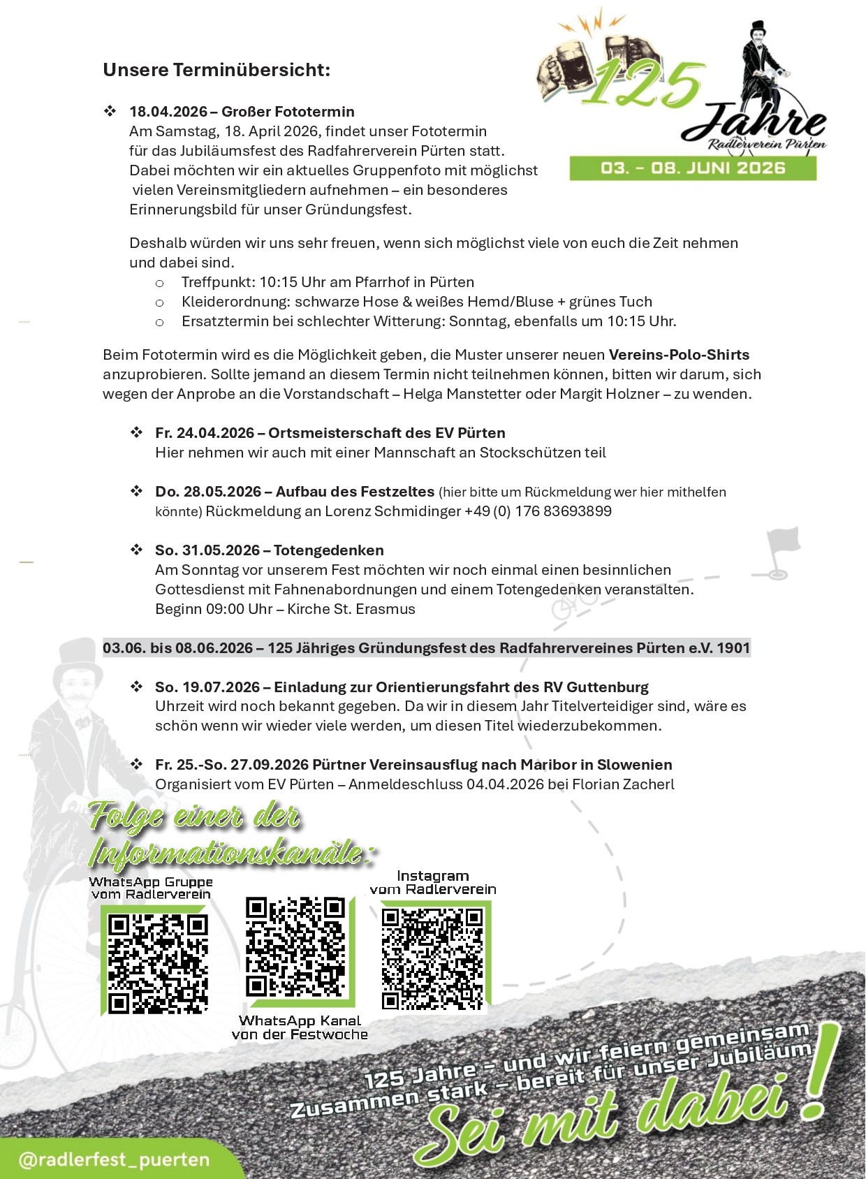 Vereinsmitglieder Termine